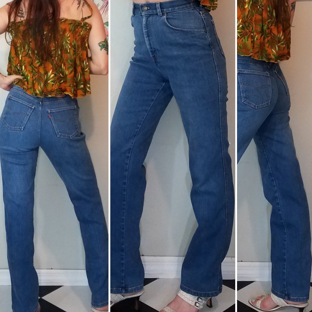 Vintage 1980s Orange Tab Levi's Jeans. High Waisted Denim With 11” Rise.